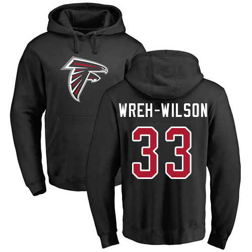 Atlanta Falcons Men Black Blidi Wreh-Wilson Name And Number Logo NFL Football #33 Pullover Hoodie Sweatshirts